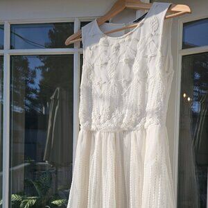 Zara MMXI Collection sheer embroidered white flowy dress
